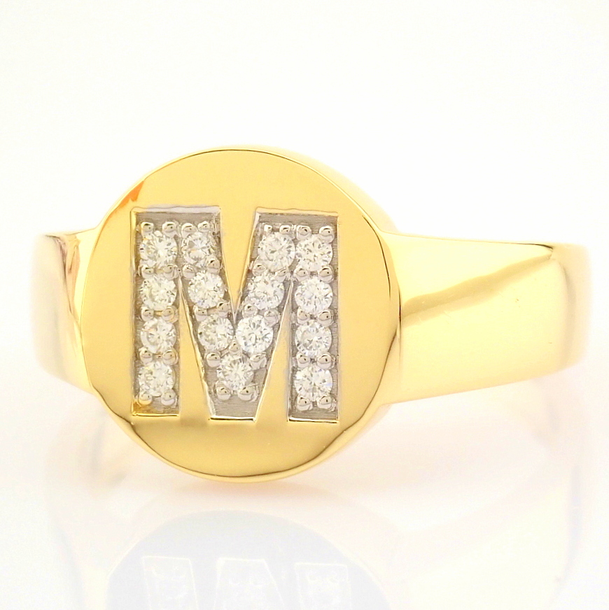 IDL Certificated 14K Yellow Gold Diamond Ring (Total 0.14 ct Stone) - Image 6 of 10