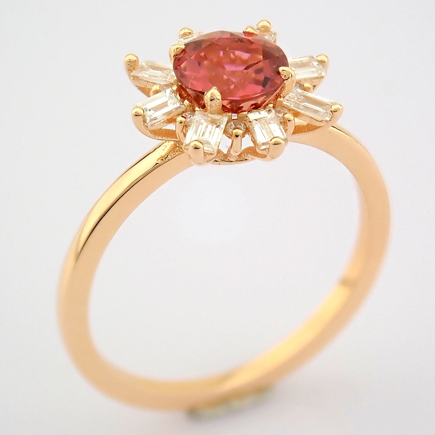 IDL Certificated 14K Rose/Pink Gold Baguette Diamond & Diamond Ring (Total 1.27 ct Stone) - Image 2 of 9