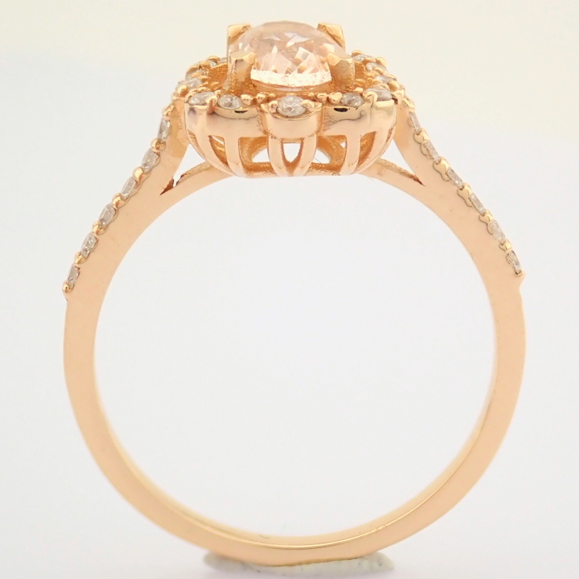 IDL Certificated 14K Rose/Pink Gold Diamond & Morganite Ring (Total 0.83 ct Stone) - Image 11 of 11