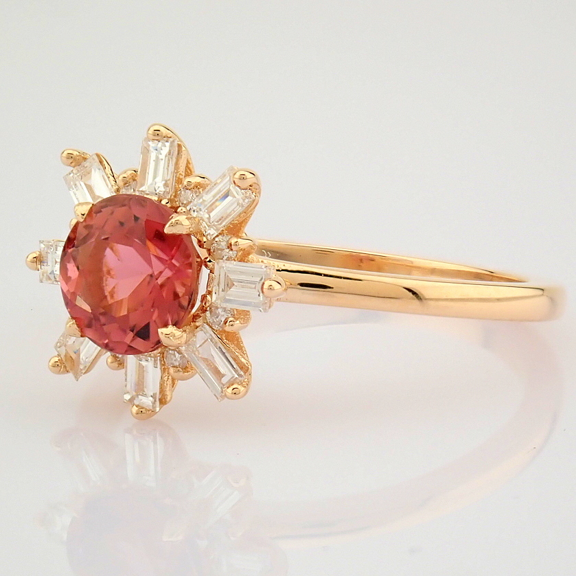 IDL Certificated 14K Rose/Pink Gold Baguette Diamond & Diamond Ring (Total 1.27 ct Stone) - Image 7 of 9