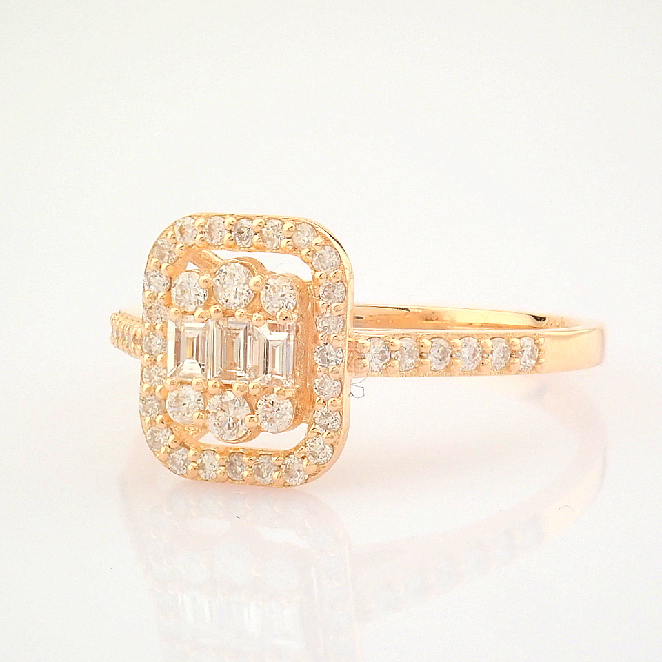 IDL Certificated 14K Rose/Pink Gold Diamond Ring (Total 0.52 ct Stone) - Image 4 of 10