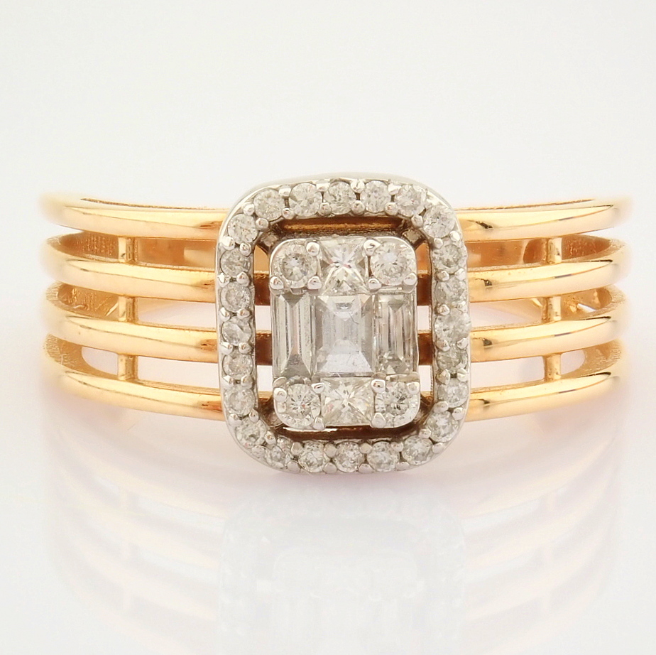 IDL Certificated 14K Yellow Gold Diamond Ring (Total 0.55 ct Stone) - Image 3 of 6