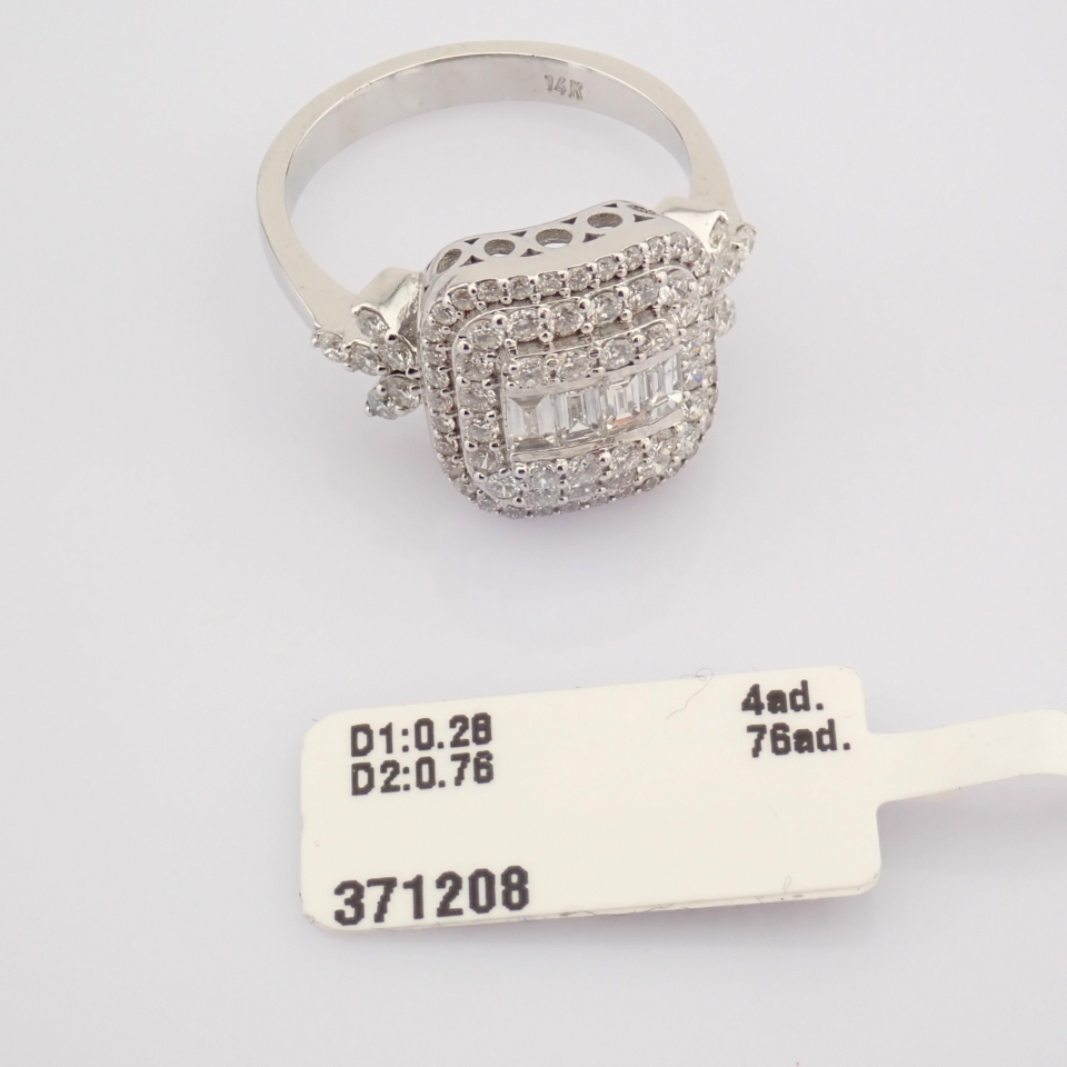 IDL Certificated 14K White Gold Diamond Ring (Total 1.04 ct Stone) - Image 7 of 15