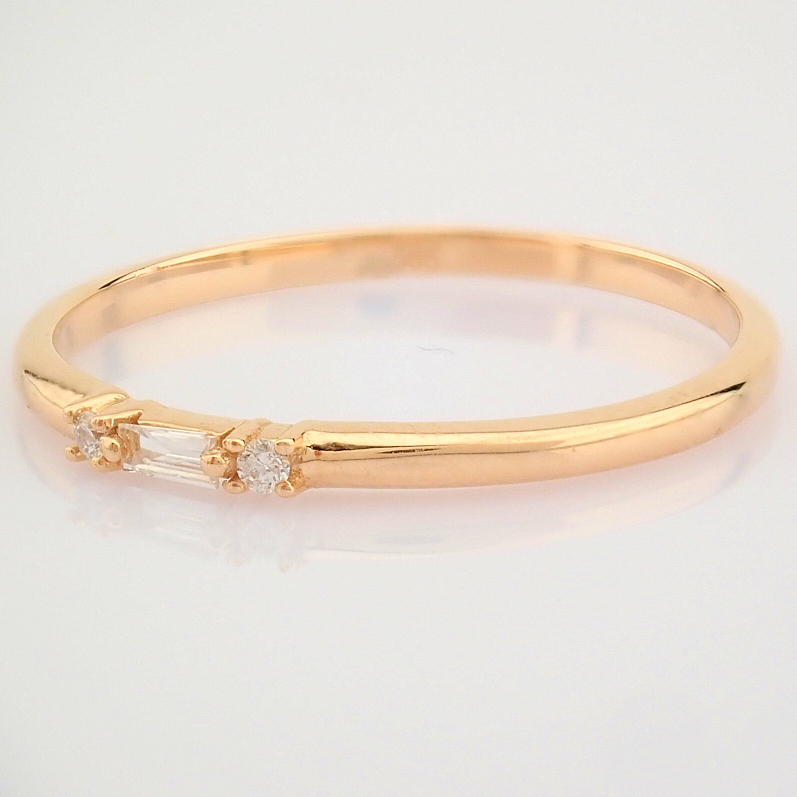 IDL Certificated 14K Rose/Pink Gold Baguette Diamond & Diamond Ring (Total 0.04 ct Stone) - Image 5 of 12