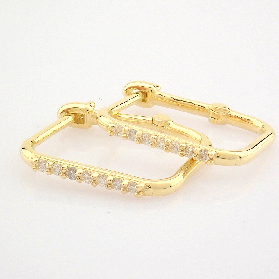 IDL Certificated 14K Yellow Gold Diamond Earring (Total 0.16 ct Stone) - Image 6 of 10