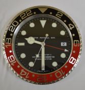 34cm Silver body Black & Red Bazal Black Dial clock