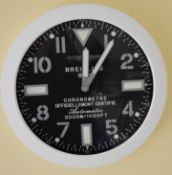 Breitling 34cm White body Black Dial clock
