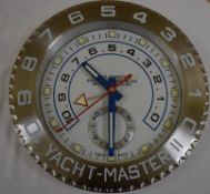 34cm Silver body White Dial clock