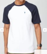 Raglan T-shirt Mens Brand New Size L Navy/White