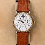 Baume & Mercier / Vintage Chronograph Moonphase - Gentlmen's Steel Wrist Watch