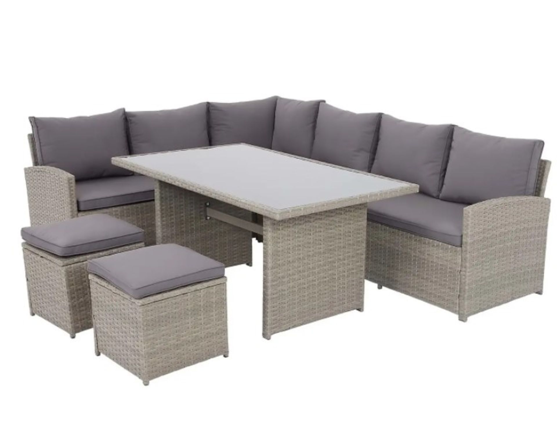 (P14) 1x Matara Rattan Corner Sofa Dining Garden Furniture Set RRP £700. (Sofa: H69x W178x D66cm). - Image 5 of 7
