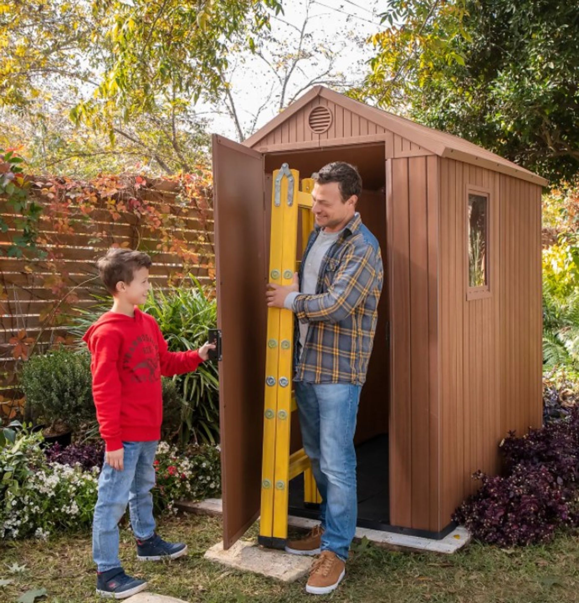 (P13) 1x Keter Darwin Outdoor Apex Shed 4x6 RRP £365. (W112x D176.5x H199.8cm). - Image 3 of 8