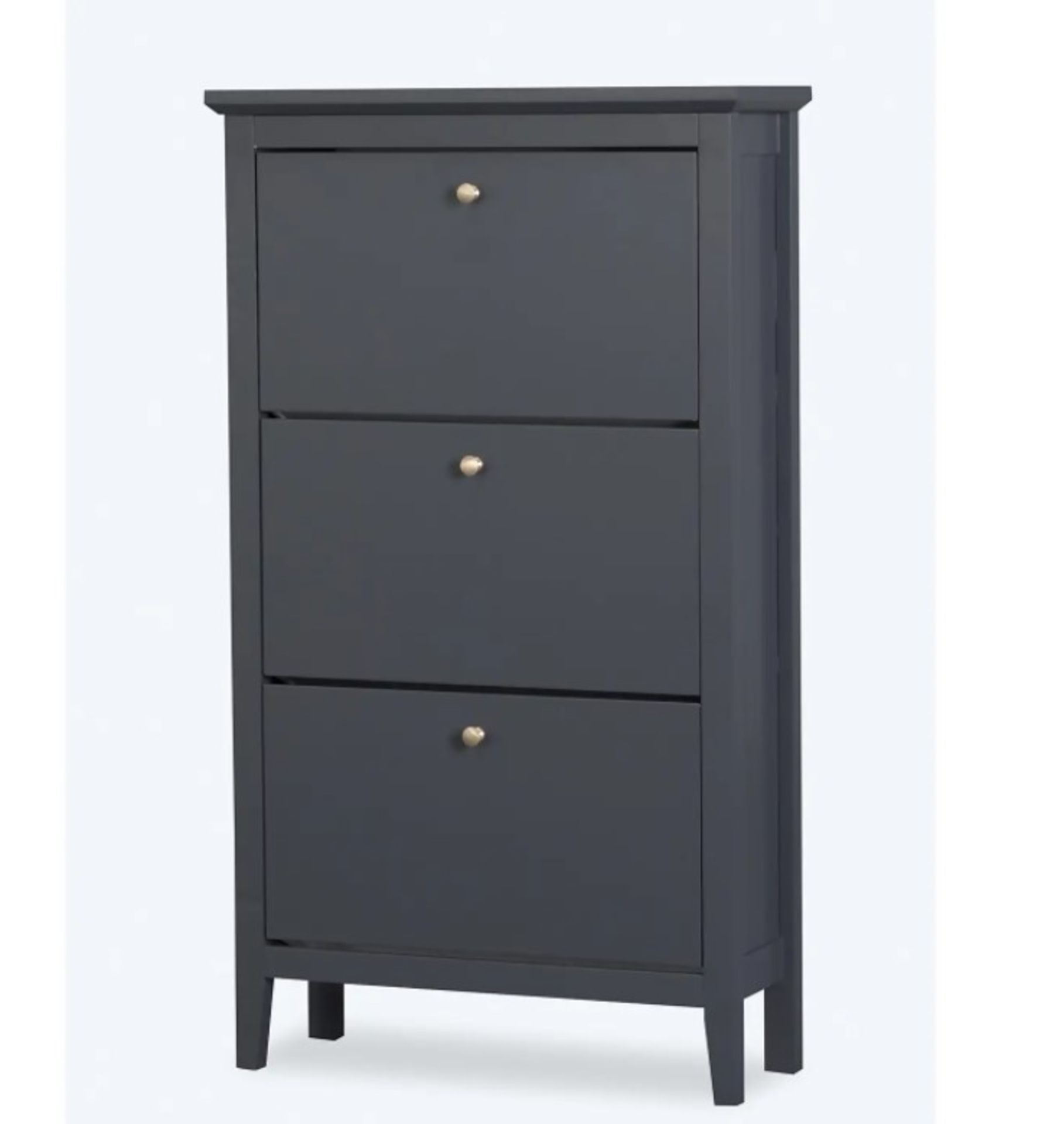 (P15) 1x Hamilton Shoe Cabinet Navy RRP £80. (H122x W70x D26cm). - Image 2 of 6