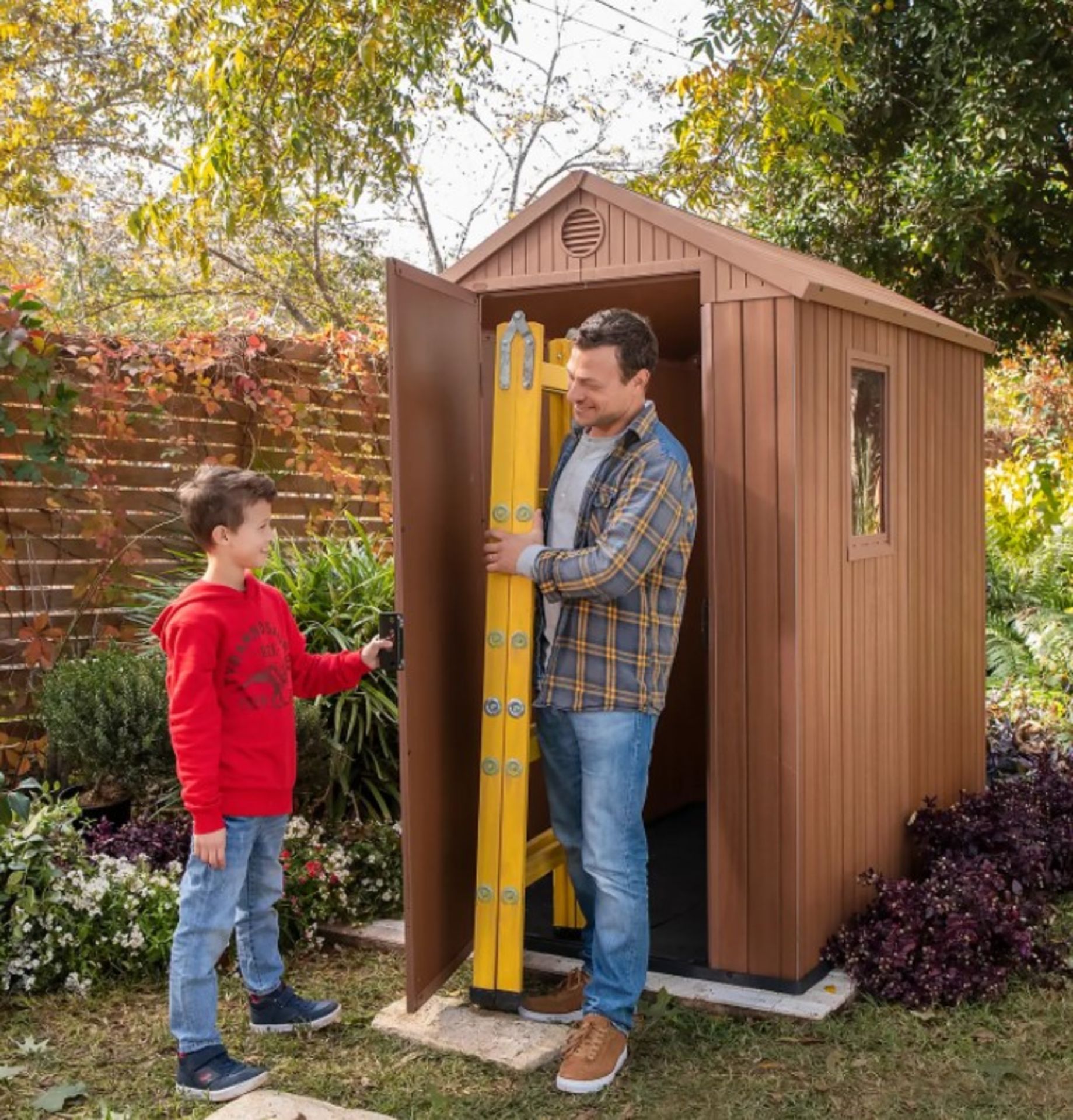 (P13) 1x Keter Darwin Outdoor Apex Shed 4x6 RRP £365. (W112x D176.5x H199.8cm). Unit Has No Packag - Image 2 of 6