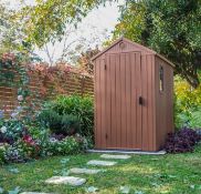(P13) 1x Keter Darwin Outdoor Apex Shed 4x6 RRP £365. (W112x D176.5x H199.8cm). Unit Has No Packag