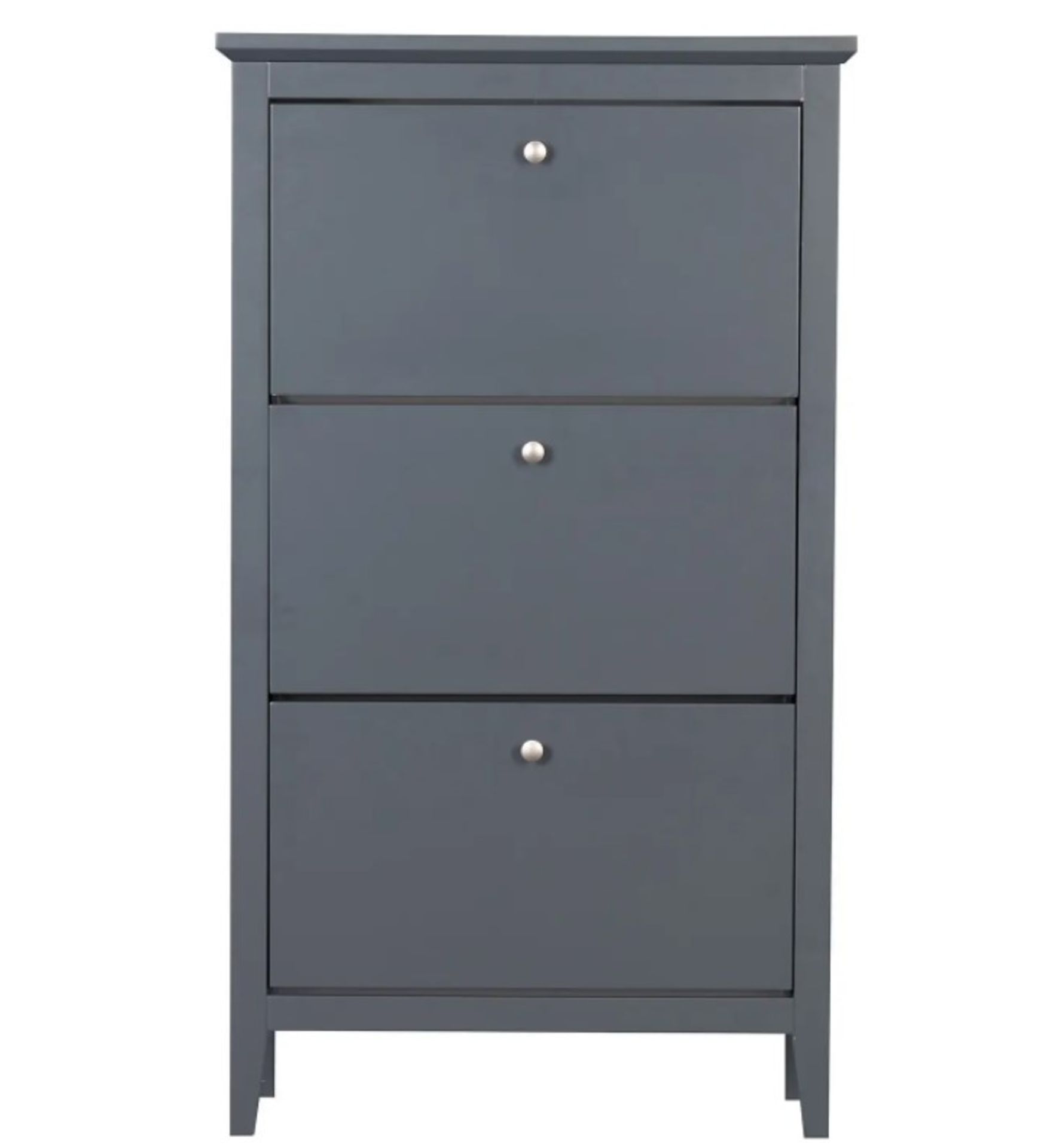 (P15) 1x Hamilton Shoe Cabinet Navy RRP £80. (H122x W70x D26cm). - Image 3 of 6