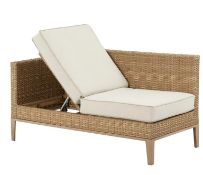 (10G) 3x Hartman Bali Rattan Furniture Items. 1x Reclining Chaise Lounge With 1x Large Cushion. 1x