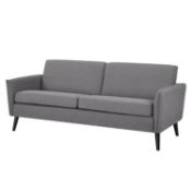 (P4) 1x Scandi Stella Sofa Grey RRP £350. (H78x W193x D79cm). 3 Seater Sofa With Black Beechwood Le