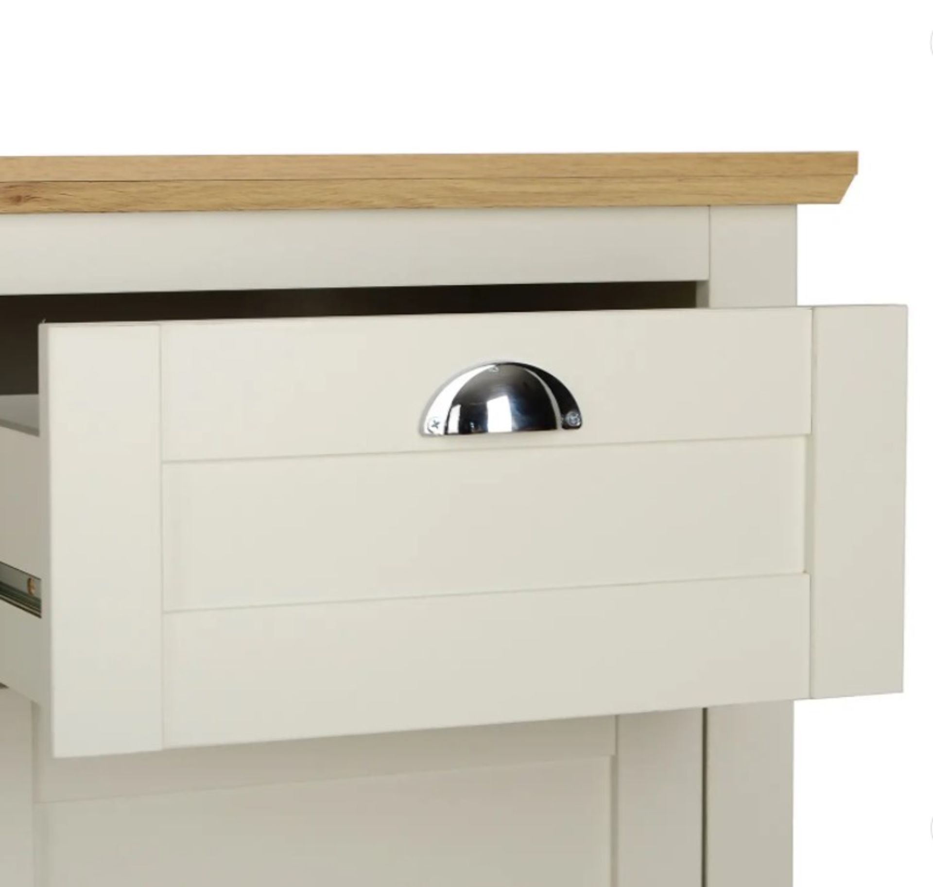 (10E) 1x Diva Compact Sideboard Ivory RRP £180. (H83x W100.5x D45cm). Ivory Finish With Oak Effect - Image 4 of 5