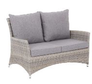 (10H) 1x Hartington Florence Collection 2 Seater Rattan Sofa With 4x Cushions. New Unit In Original