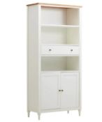 (P15) 1x Laura Display Cabinet RRP £250. (H185x W85x D40cm). (Damaged Packaging, Unsure If Complete