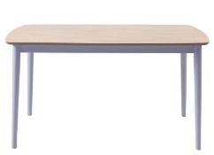 (16) 1x Hugo Dining Table. (H75x W140x D80cm). Wood Veneer Natural Table Top. Grey Painted Rubber W