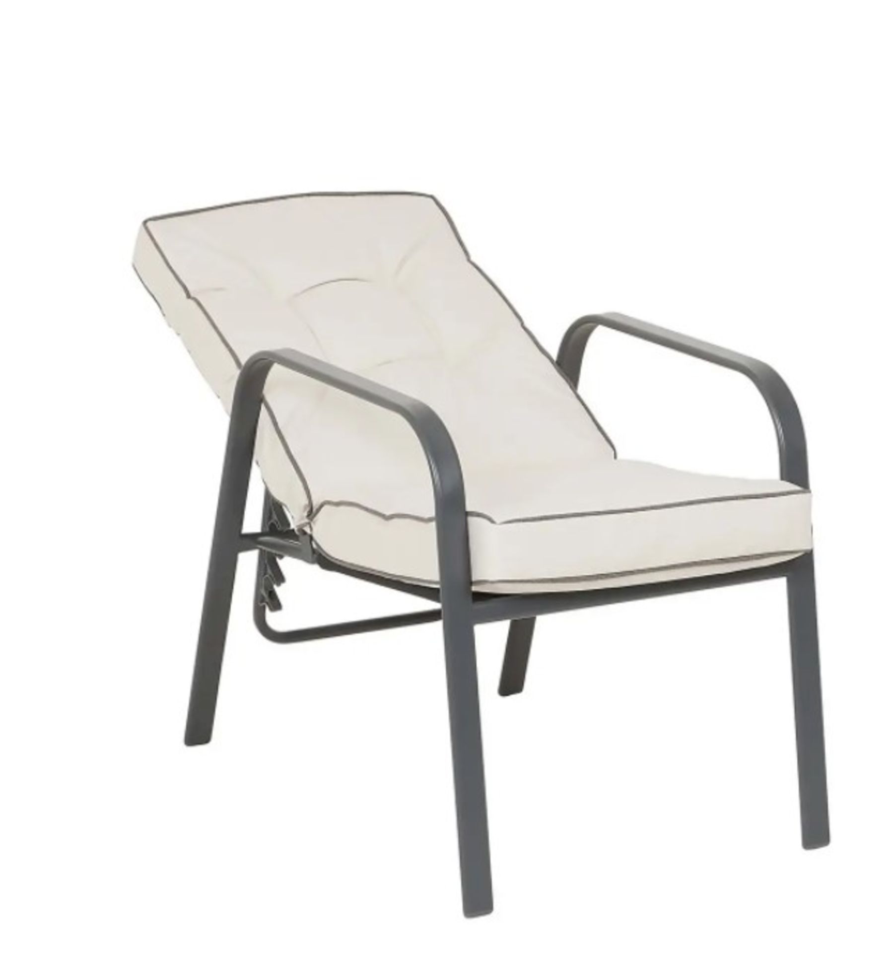 (7J) 3x Rowly Reclining Garden Chair With 3x Cushion. (All Units Are In Used Condition). - Image 2 of 4