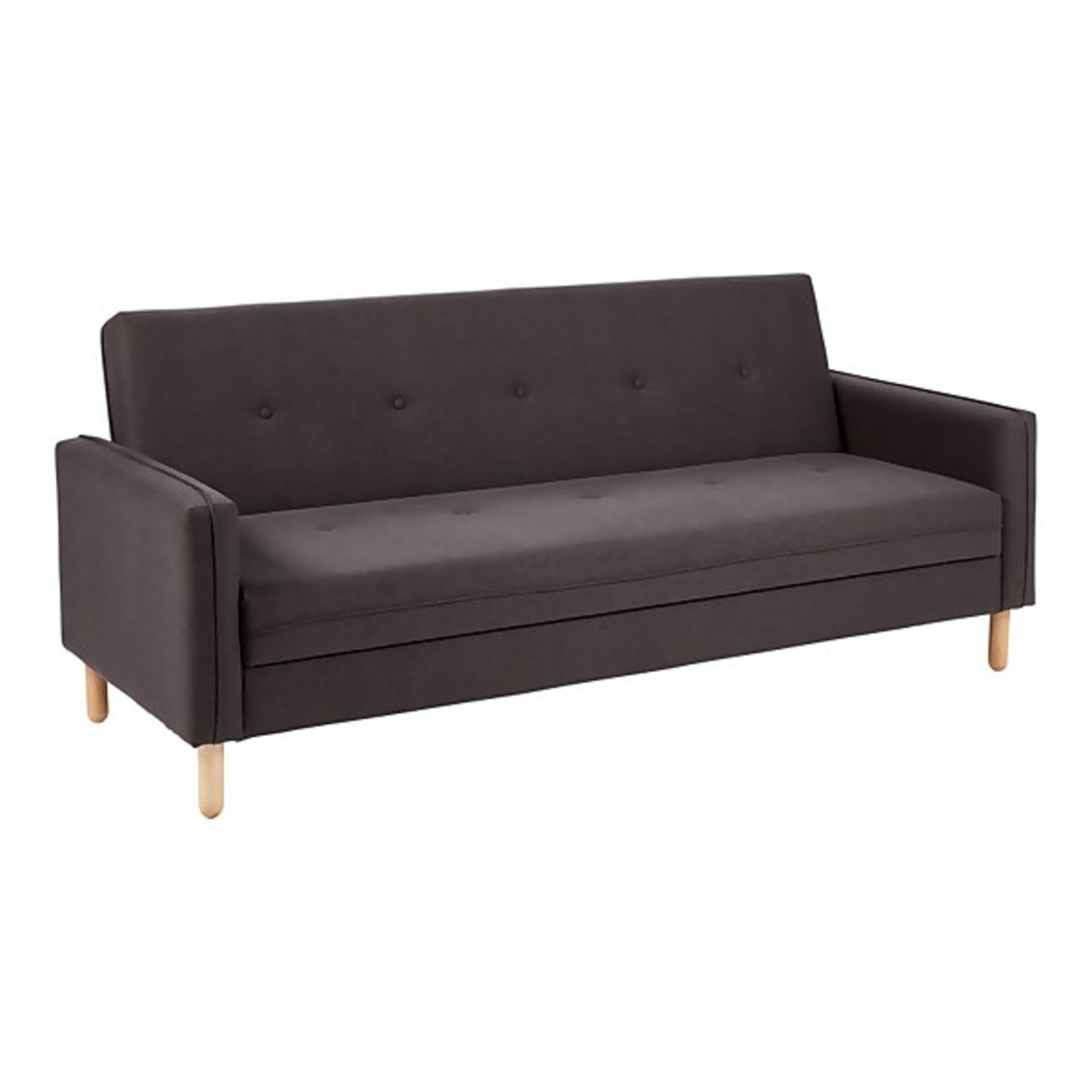 (P4) 1x Sindy Sofa Bed With Storage Charcoal RRP £300. (Sofa: H85x W200x D84cm). (Bed: H44x W200x D