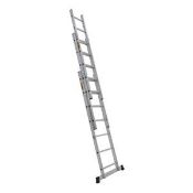 (16) 1x Rhino 3x9 Aluminium Extension Ladder. 150Kg Load Rating. Heavy Duty Wide Stabiliser Bar. Ea