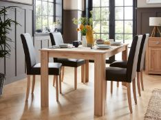 (P14) 1x Marcy Dining Table Oak RRP £150. (L)150 x (W)90 x (H)76.5cm. 6 Seater Table.