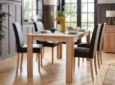 (P14) 1x Marcy Dining Table Oak RRP £150. (L)150 x (W)90 x (H)76.5cm. 6 Seater Table.