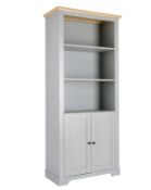 (P15) 1x Divine Bookcase Grey RRP £160. (H180x W79x D39cm)