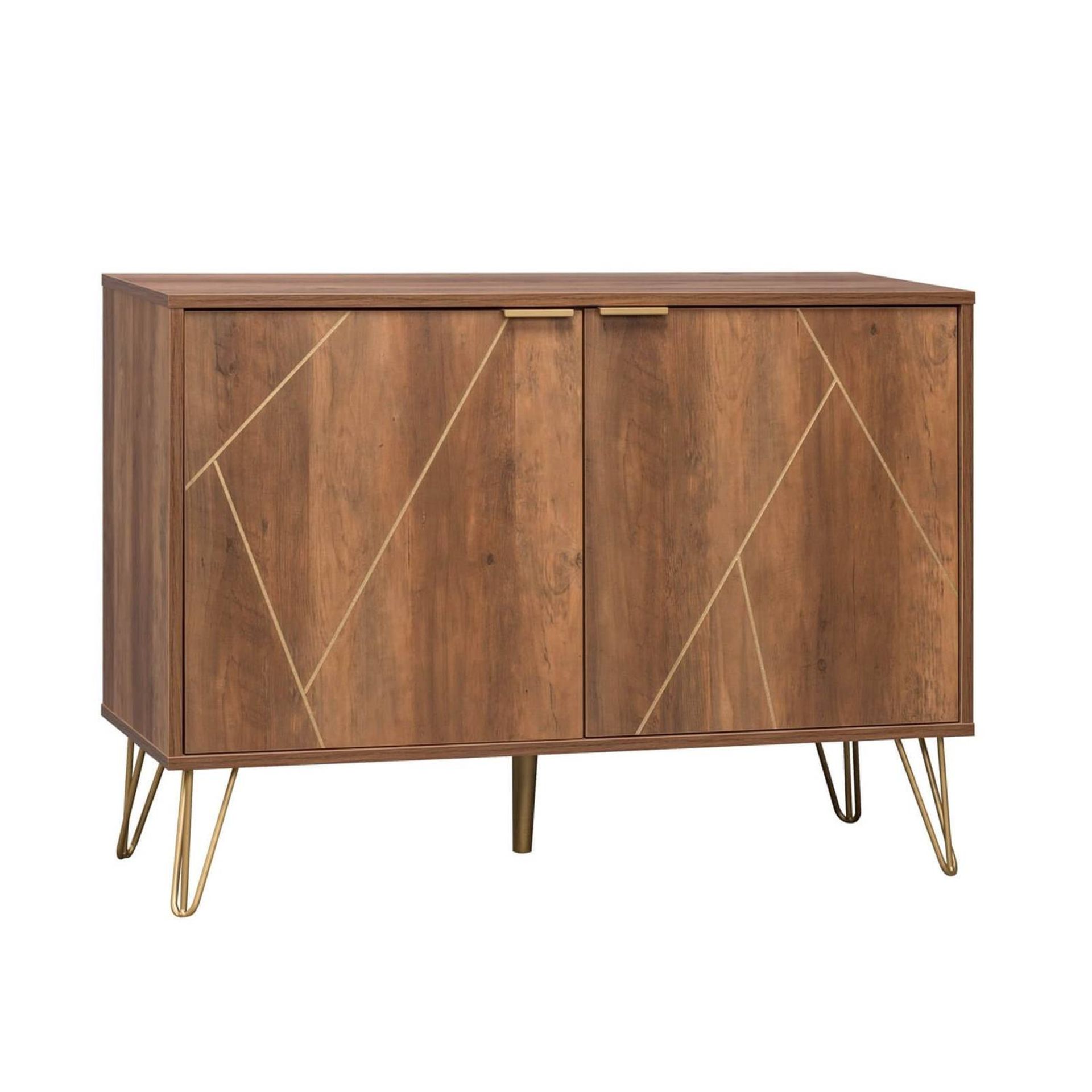 (7F) 1x Moscow Dark Wood Sideboard RRP £85. (H70x W95x D39cm). Dark Wood Grain Effect Sideboard. Go - Image 2 of 3