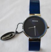 Skone Men's Mesh Strap Watch (Blue)