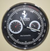 29 cm Silver body Black Dial clock (Ferrari)