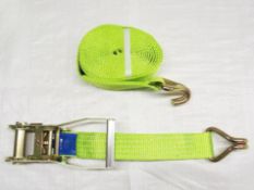 5 X 35MM X 6 METRE RATCHET LASHING IN ILLUMINOUS WEBBING WITH CLAW HOOK (BL 3000KG) (RL353T6I)