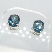 A pair of London blue Topaz stud earrings in Silver
