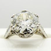 A charming, original 1920s / 30s old-cut 2.34ct Diamond solitaire ring in Platinum, certificated