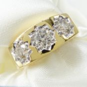 A 1.03 carat, graduated, round brilliant-cut Diamond 9ct yellow Gold gent's ring