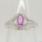 An 18ct white Gold pink Sapphire and Diamond dress ring