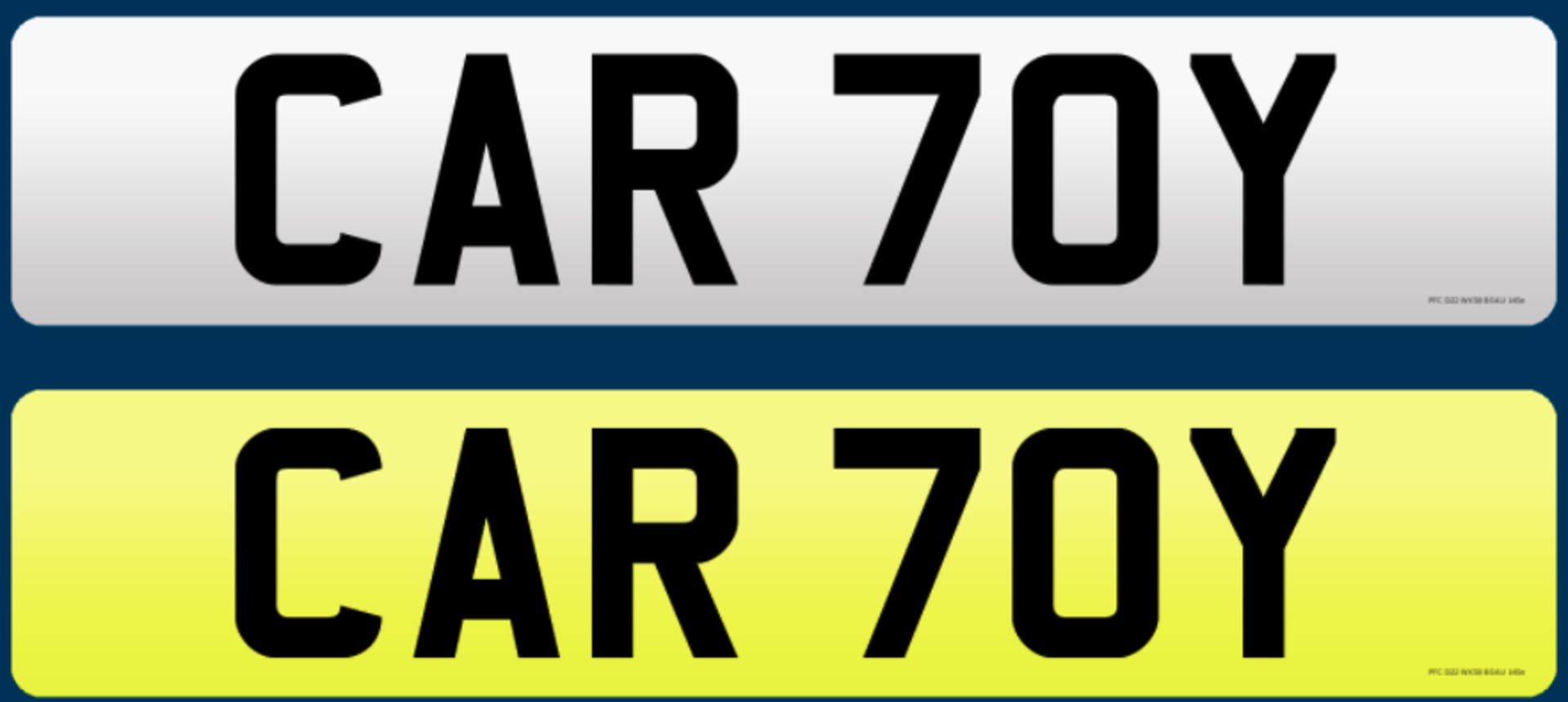 CAR 70Y - Cherished Plate On Retention