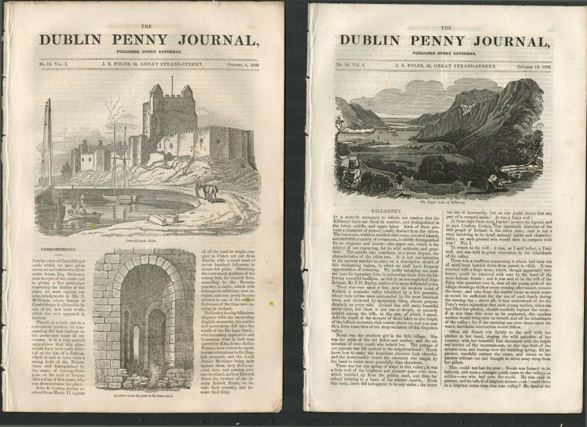 2 Irish Antique 190 Years Old 1832 Dublin Penny Journals- 22