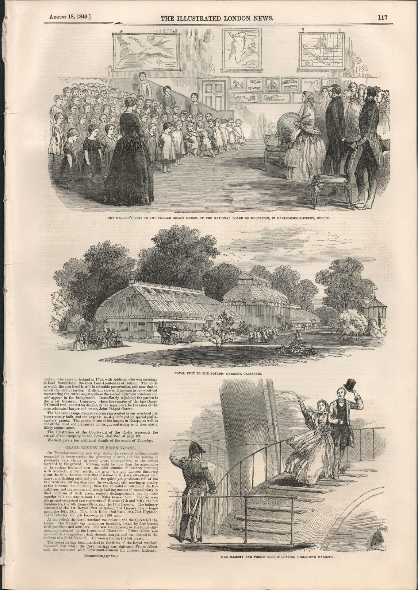 Antique 1849 Rare Newspaper Queen Victoria Royal Tour To Belfast - Image 12 of 17