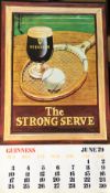 1979 Vintage Guinness Calendar Month Print _ The Strong Serve _