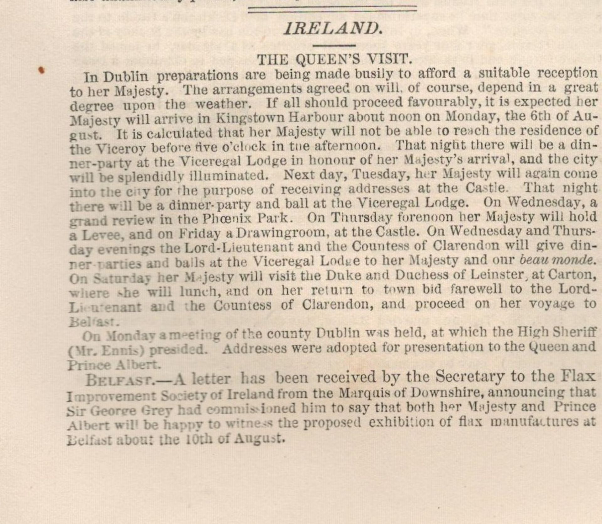 Antique 1849 London Newspaper A Day In A Irish Town Killarney - Image 5 of 8