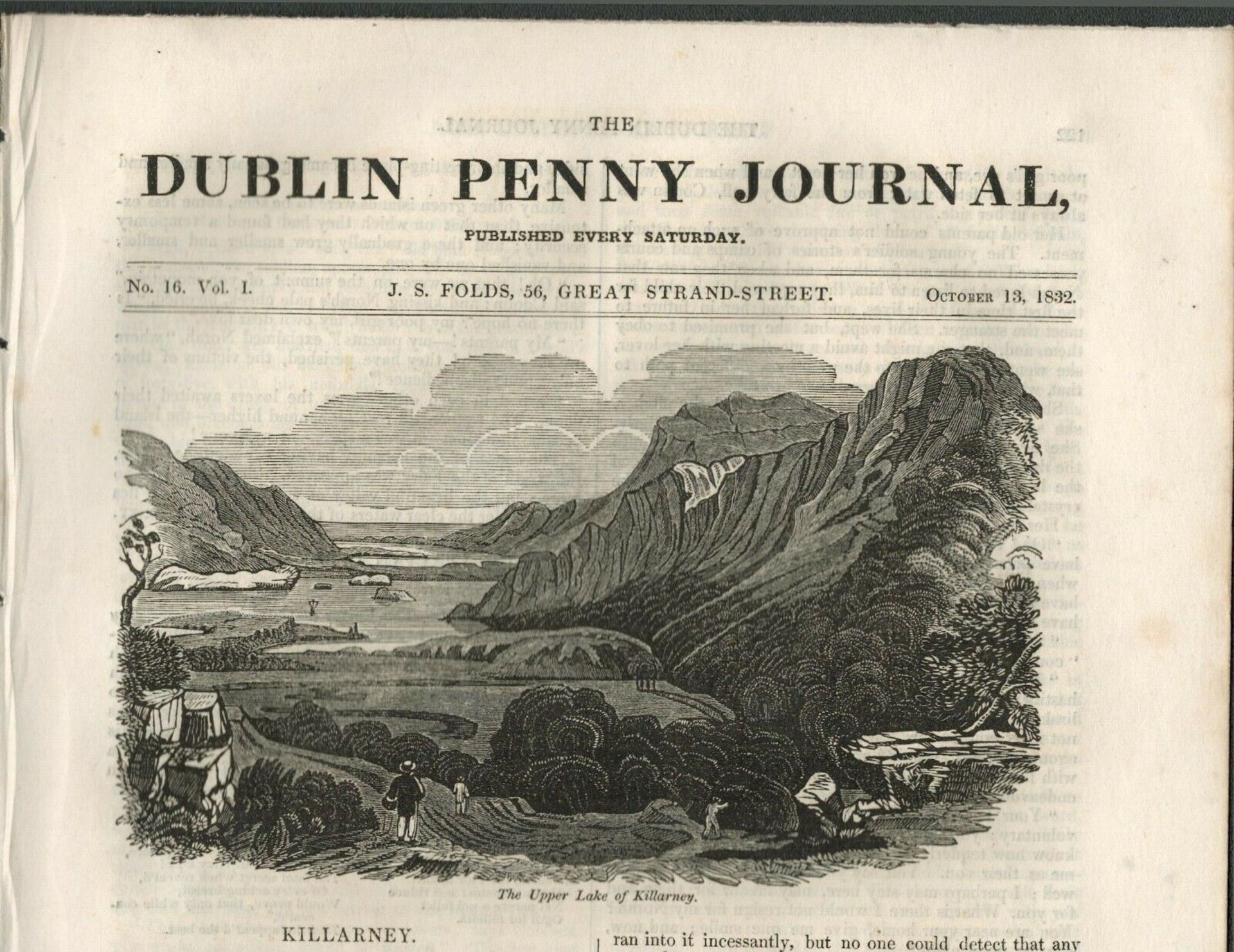 2 Irish Antique 190 Years Old 1832 Dublin Penny Journals- 22 - Image 2 of 3