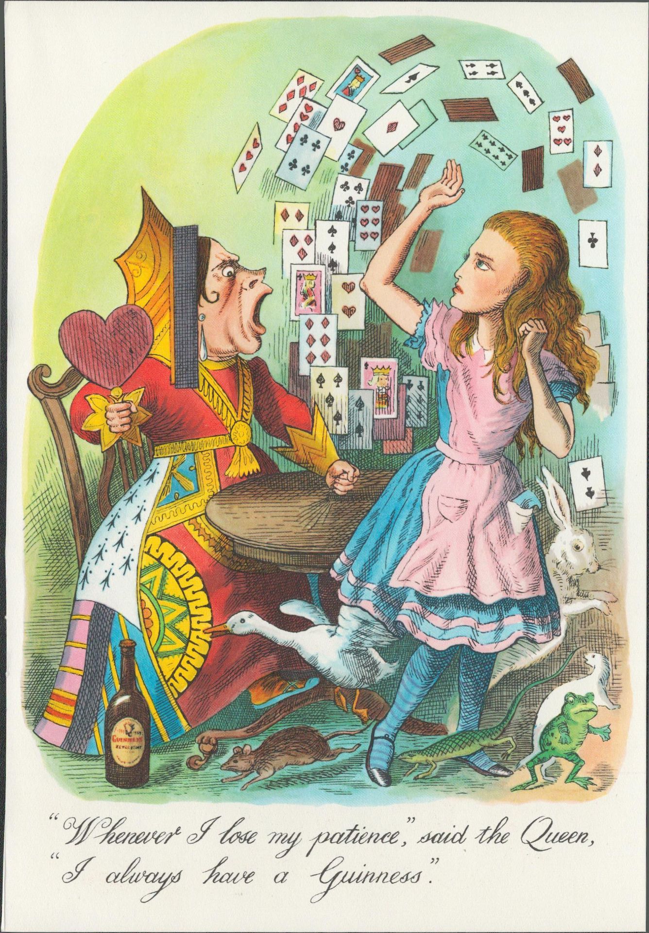 1951 Guinness Double Sided Print Alice In Wonderland Theme-2