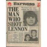 Beatles 1980 Newspaper 'Beatles The Man Who Lennon Dead'