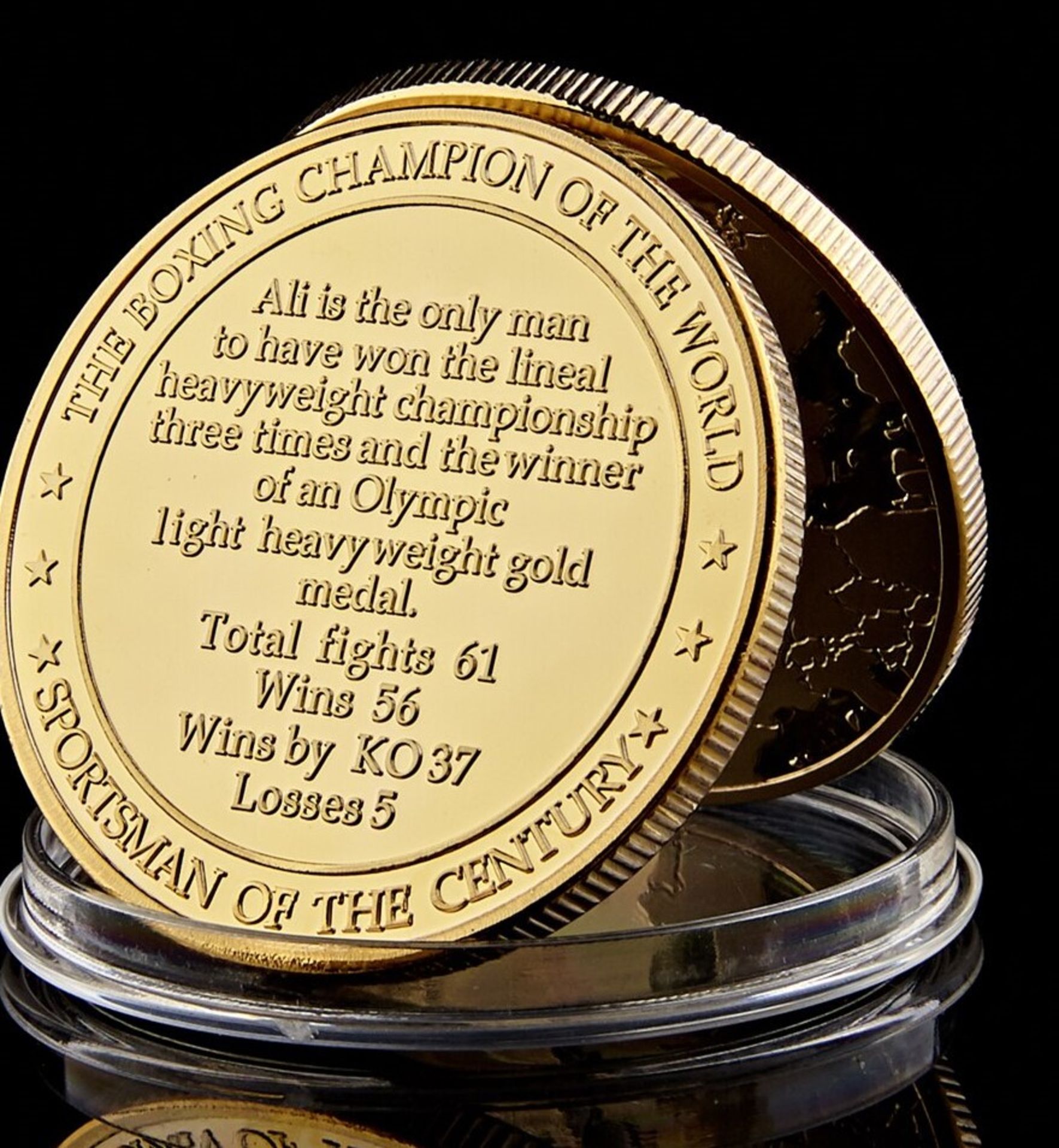 Muhammad Ali Boxing Gold Plated Commemorative Coin 5 Sets - Image 2 of 4