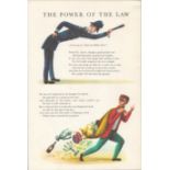 1954 Guinness Double Page Illustration 'Power Of the Law' & 'Marriage'